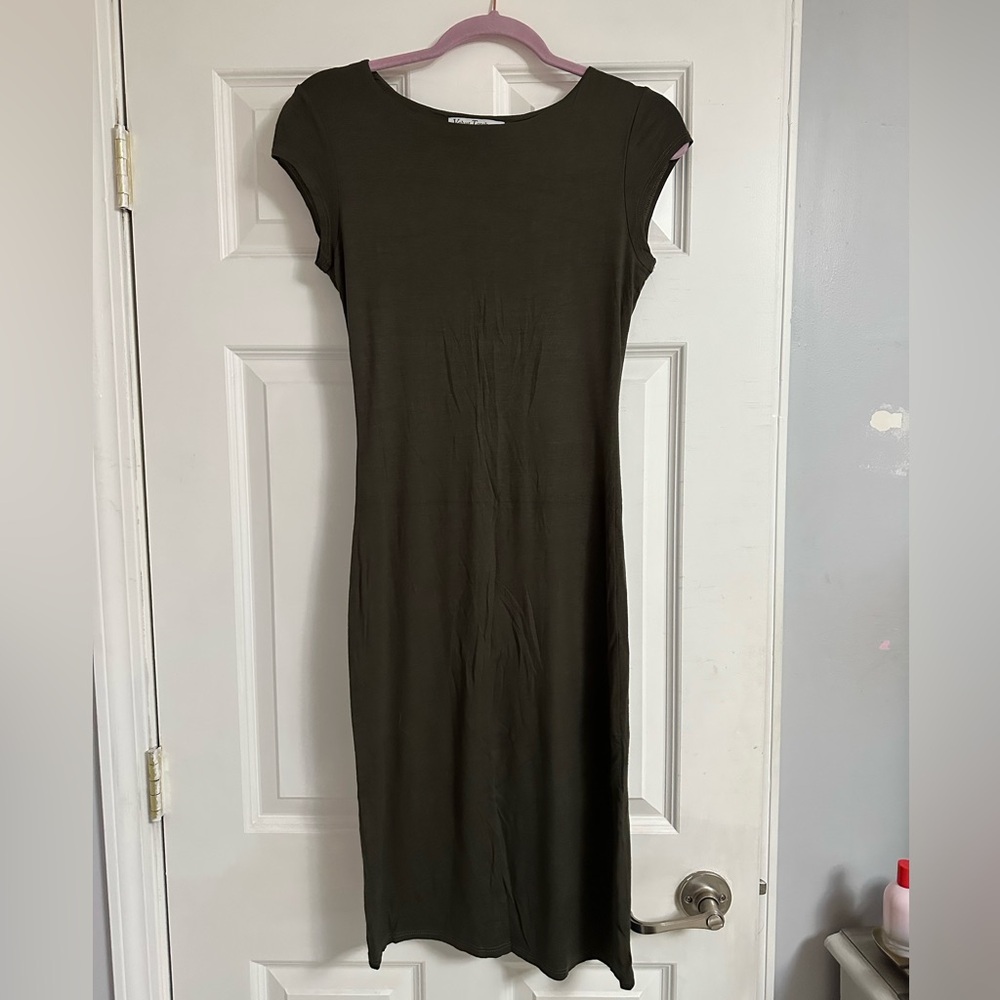 Velvet Torch Dark Olive Midi Dress